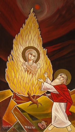 www-St-Takla-org--Moses-Prophet-05-Burning-Bush-Coptic